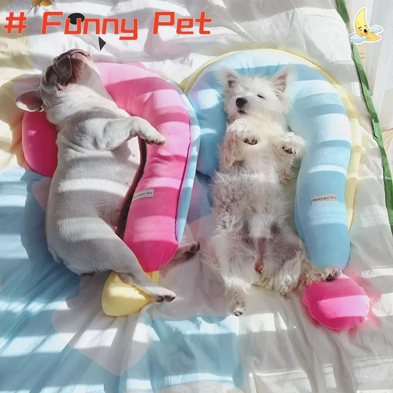 Подушка для сна домашних животных супермягкая восковая с облачными полосками