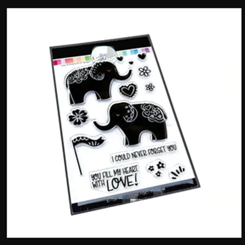 

Новинка 2022, прозрачные штампы с изображением слона и металлические штампы для изготовления праздничных поздравительных открыток, скрапбук...