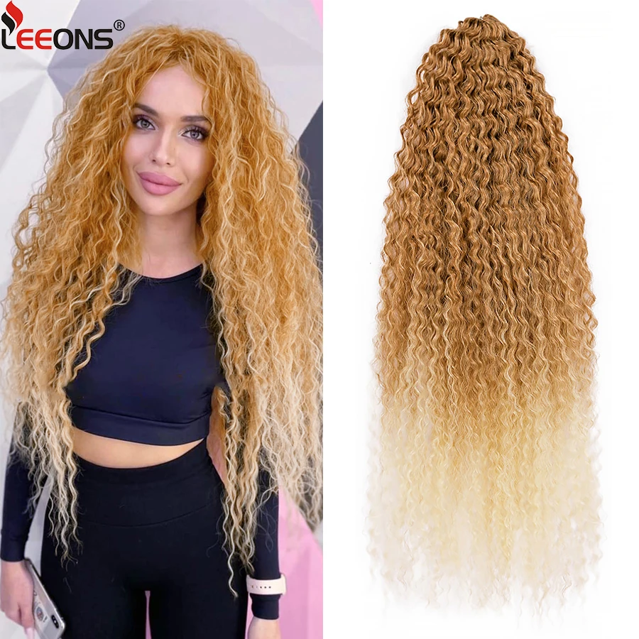 

Synthetic Soft Ombre Marley Braids Crochet Hair 28 Inch Afro Kinky Curly Braiding Hair Extensions For Women Blonde Mix Brown