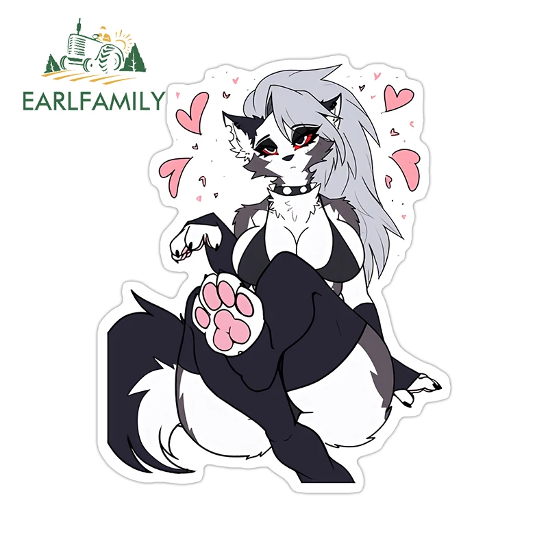 

Наклейки на автомобиль EARLFAMILY Furry Loona, модные индивидуальные наклейки на зеркало заднего вида, оконные наклейки из ПВХ, простые и автомобильные гаджеты
