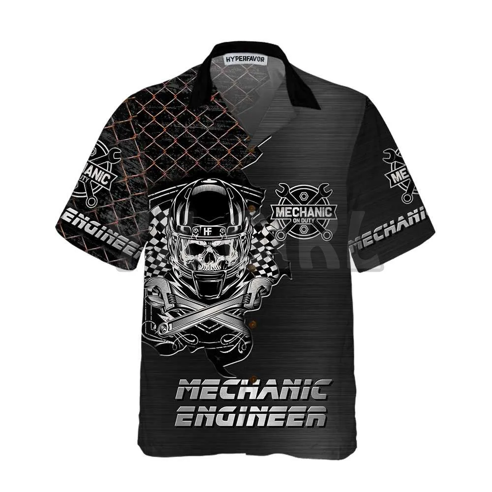 Chef & Knife Skull  3D All Over Printed Hawaiian Shirt Men's For Women's Harajuku Casual Shirt Unisex