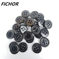 3050pcs 11 5mm 4 hole black resin buttons round solid color buttons for clothes shirt diy bottons apparrel