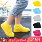 Силиконовый чехол для обуви, непромокаемые сапоги унисекс, многоразовые Защитные чехлы для обуви в дождливый день