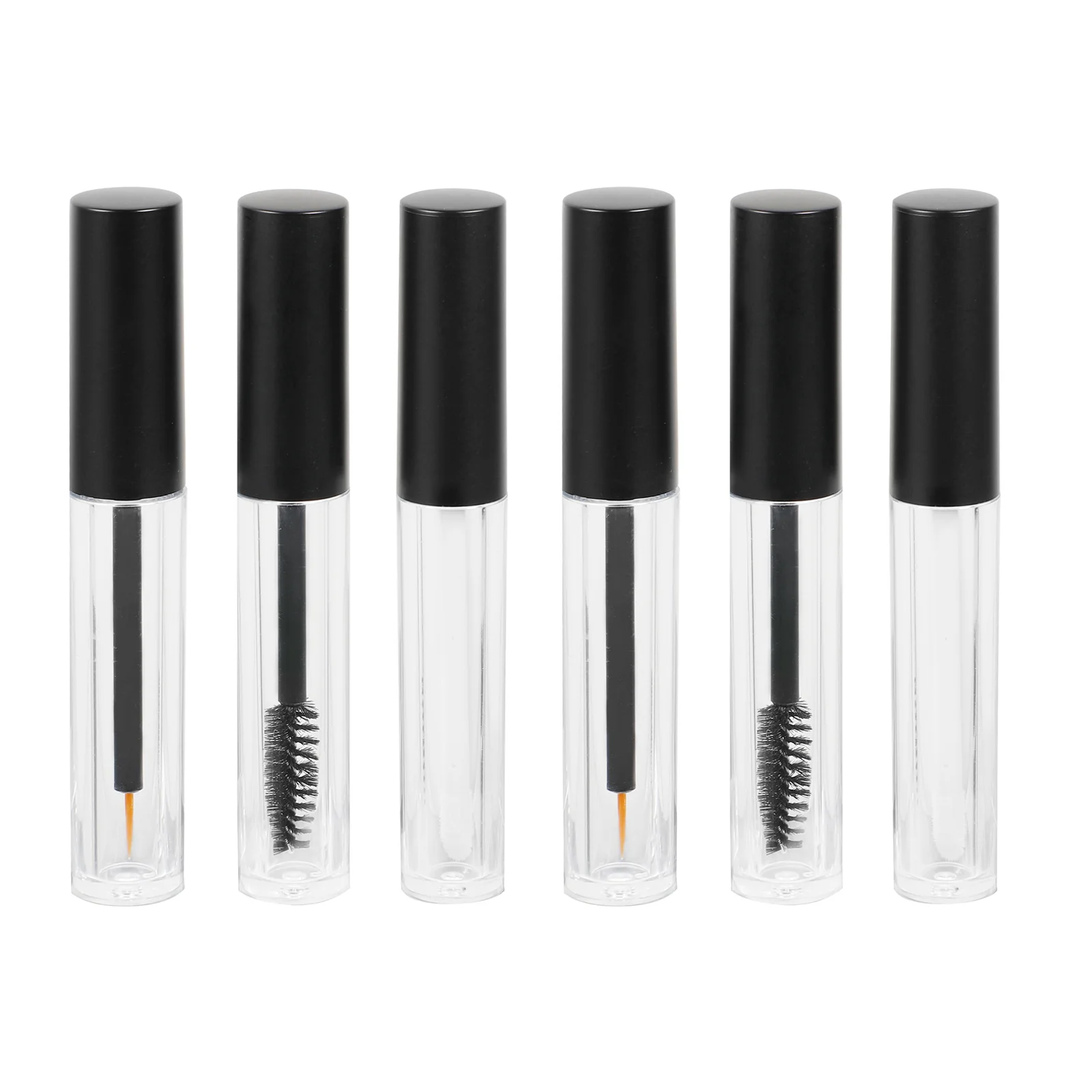 

6 PCS Eyeliner Eyelash Bottle Woman Cosmetics Transparent Lip Gloss Tube Plastic Brush