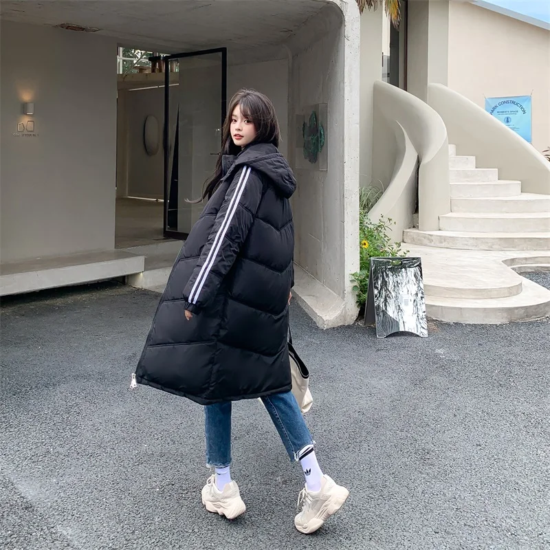 High Quality Long Puffer Jacket Women Korean Fashion Trends Streetwear Teenage Girls Winter Bubble Parkas Coats Casual Clothing