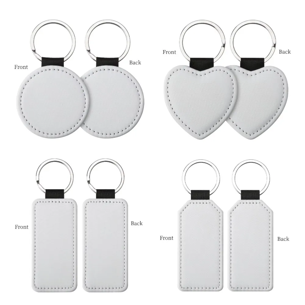 Сублимационные пустые брелоки из искусственной кожи двусторонние