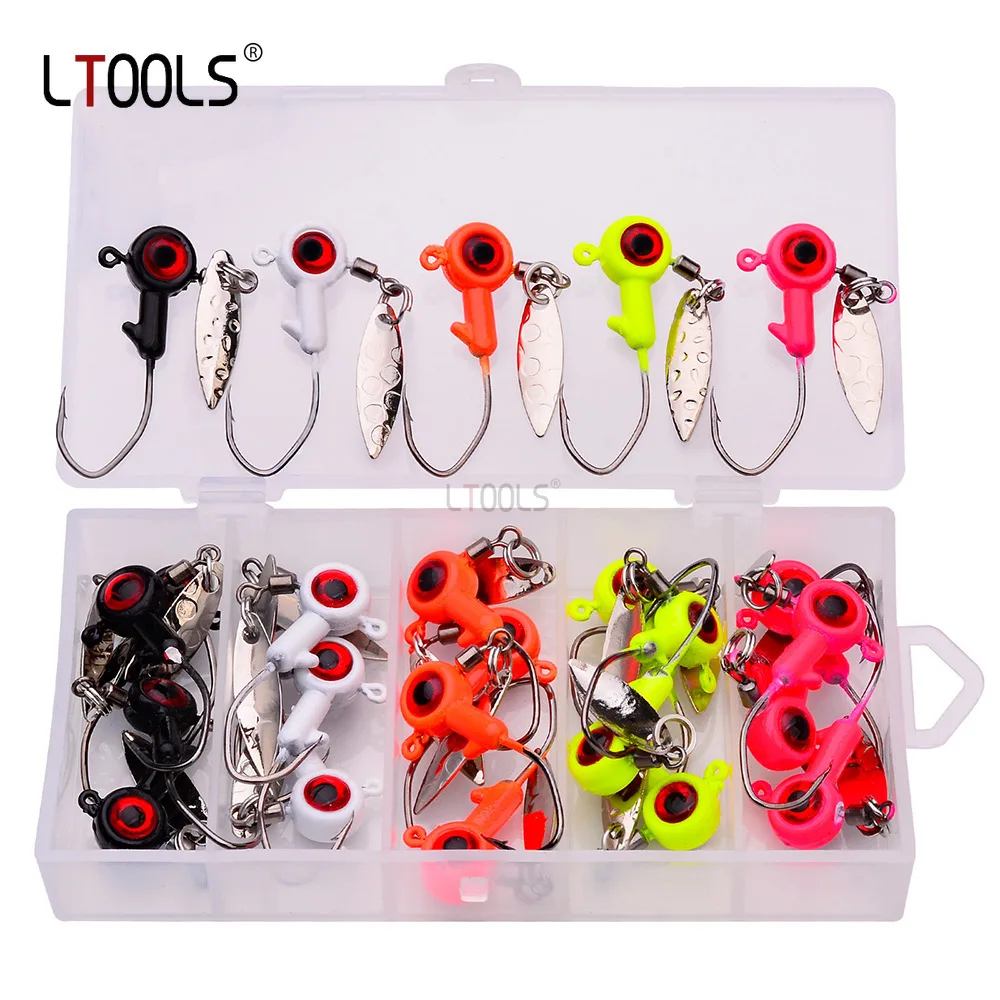 

Lead Head Hook Counterweight Soft Insect Lead Head Hook Anti Hanging Bottom Sub Hook 1.4g 1.6g 3g Fish Hook 25 Pieces/box