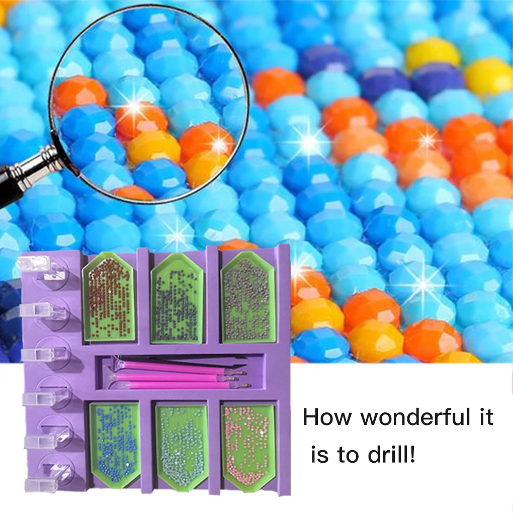 

Drill Tray Organizer with 6 Drill Trays Painting Accessory Holder for DIY Phone Case Nail Art Type 2