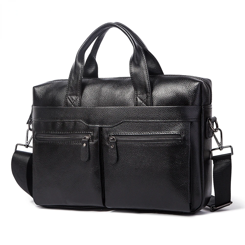 Genuine Leather Men Briefcase Business Laptop Bag for 16'' Large Capacity Vintage Messenger Shoulder Bags Travel Tote Handbag