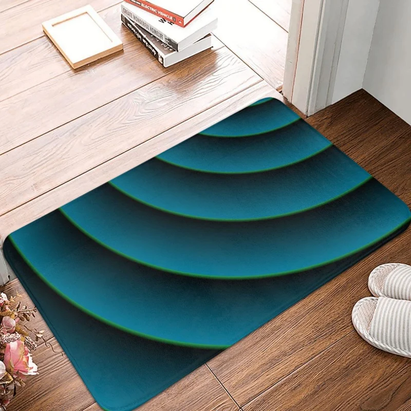 

Blue Coral Plateaus Fractal Pattern Doormat Rugs Carpet Mats Footpad Polyester Non-slip Dust-Proo Entrance Kitchen Bedroom
