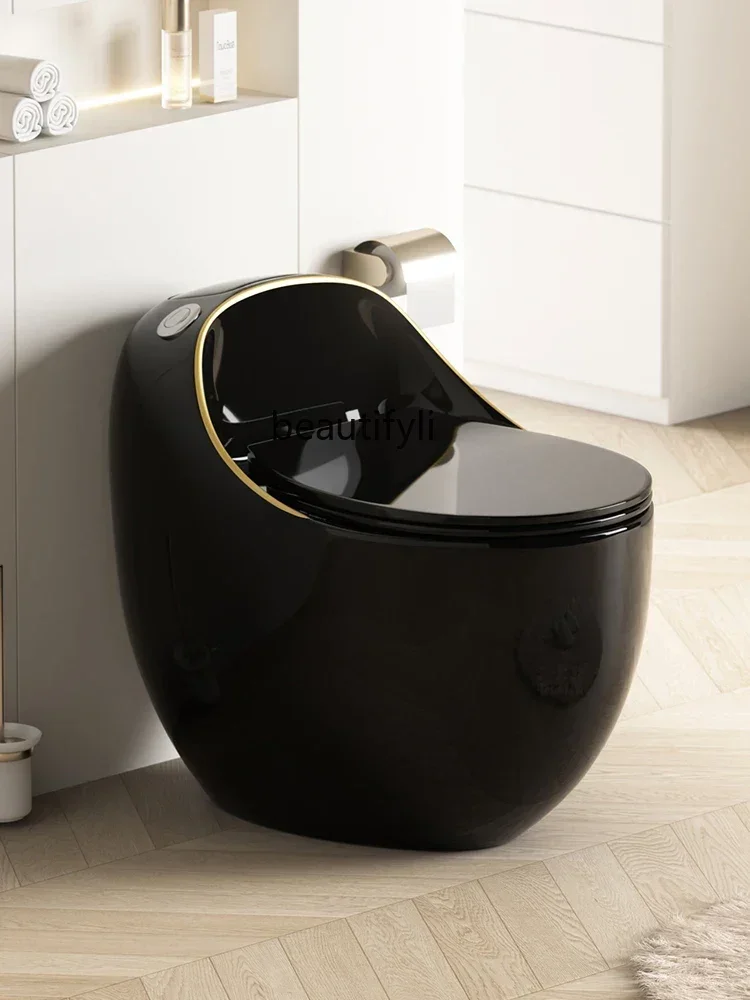 

Toilet Black Toilet Siphon Ceramic Deodorant Personality Creative Gray Sit Toilet