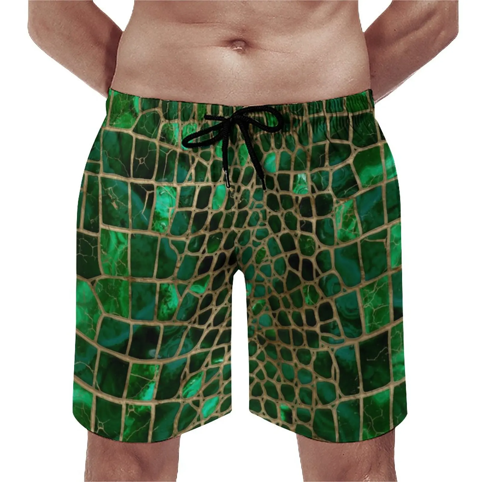 

Board Shorts Animal Print Cute Swim Trunks Faux Crocodile Texture Man Quick Drying Sportswear Hot Large Size Beach Short Pants