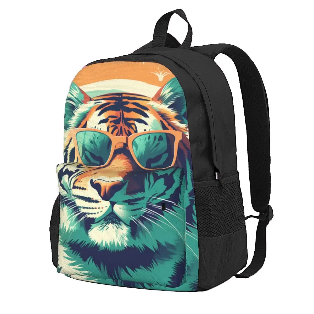 

Рюкзак с изображением тигра, солнцезащитные очки с графическим рисунком, Молодежные красивые школьные ранцы, рюкзак с красочным рисунком