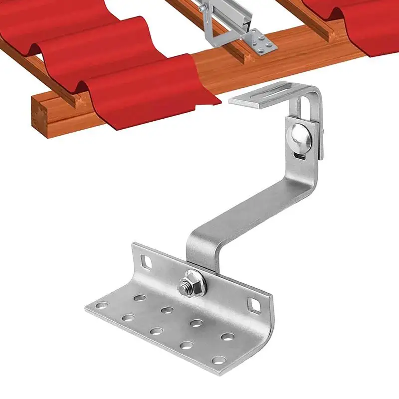 

Solar Panel Accessories Photovoltaic Universal Adjustable Connect Bracket Hooks Easy To Assemble 304 Stainless Steel Roof Solar