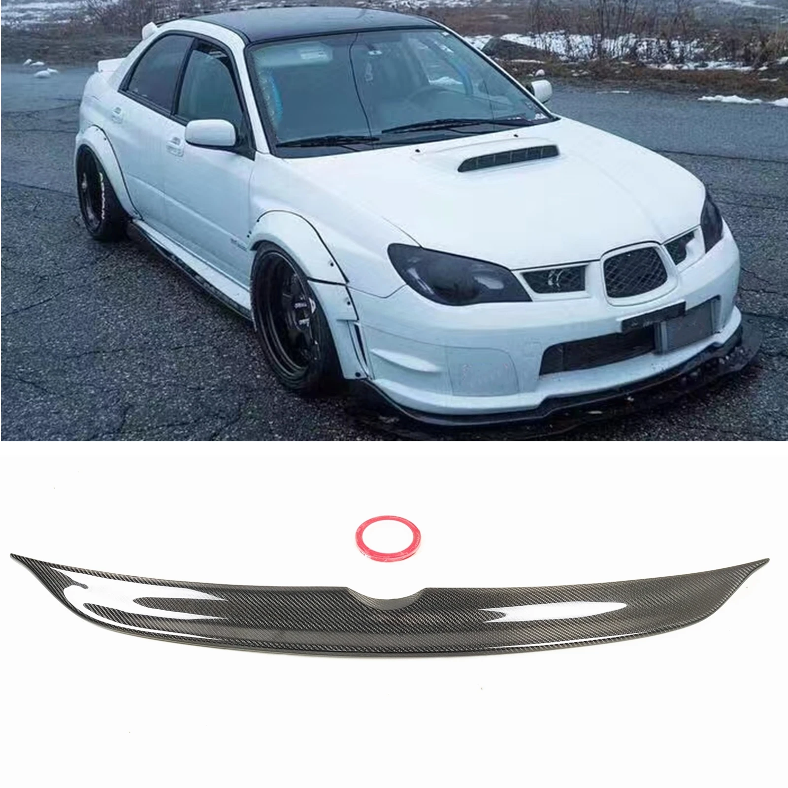 

Rear Trunk Lid Spoiler Wing For Subaru Impreza WRX STI 2006-2007 9th Carbon Fiber Car Decklid Flap Trim Tailgate Splitter Lip