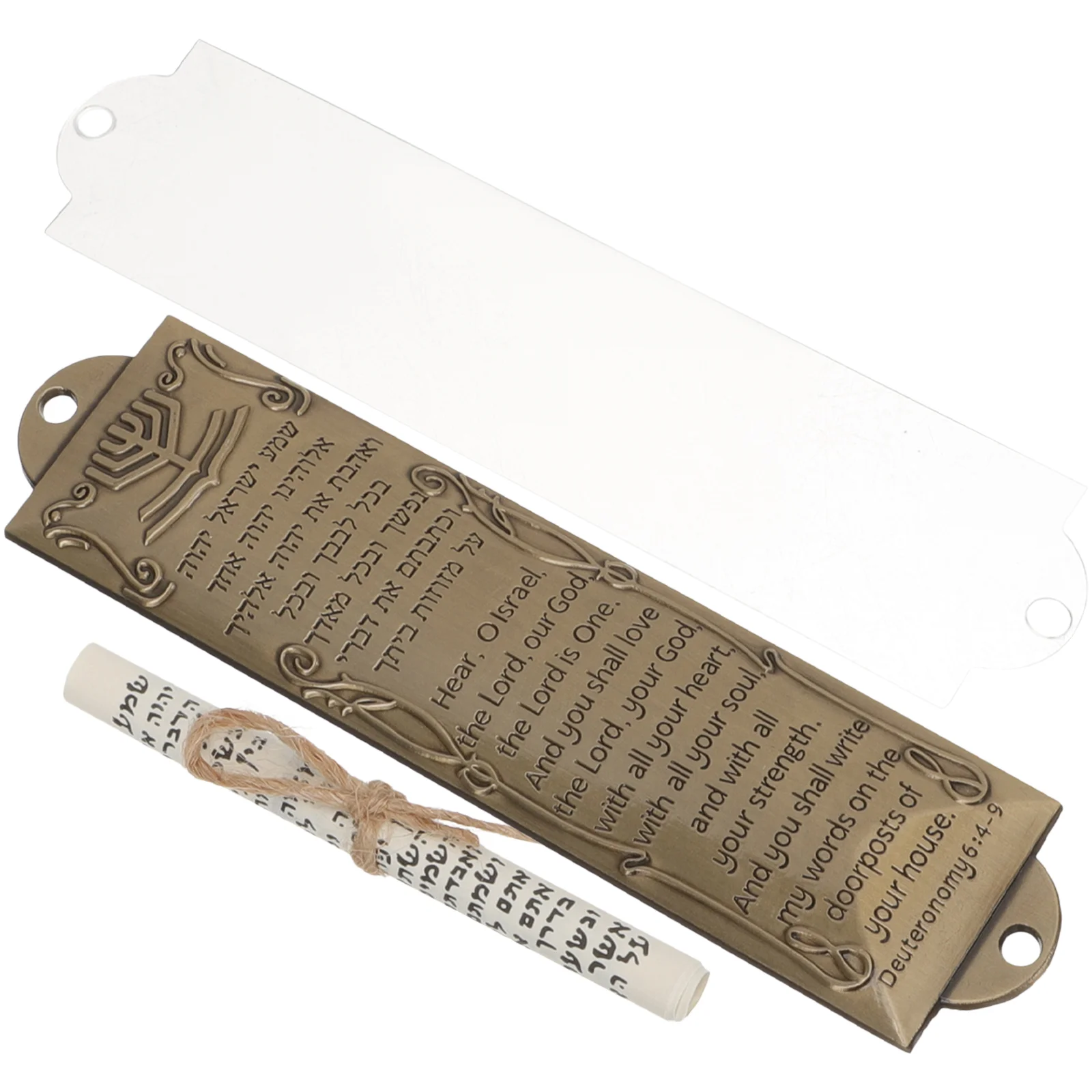 

Religious Holy Scroll Metal Mezuzah Decor House Adornment Jewish Symbols Decorative Decoration Catholic Prayer Men's Gifts