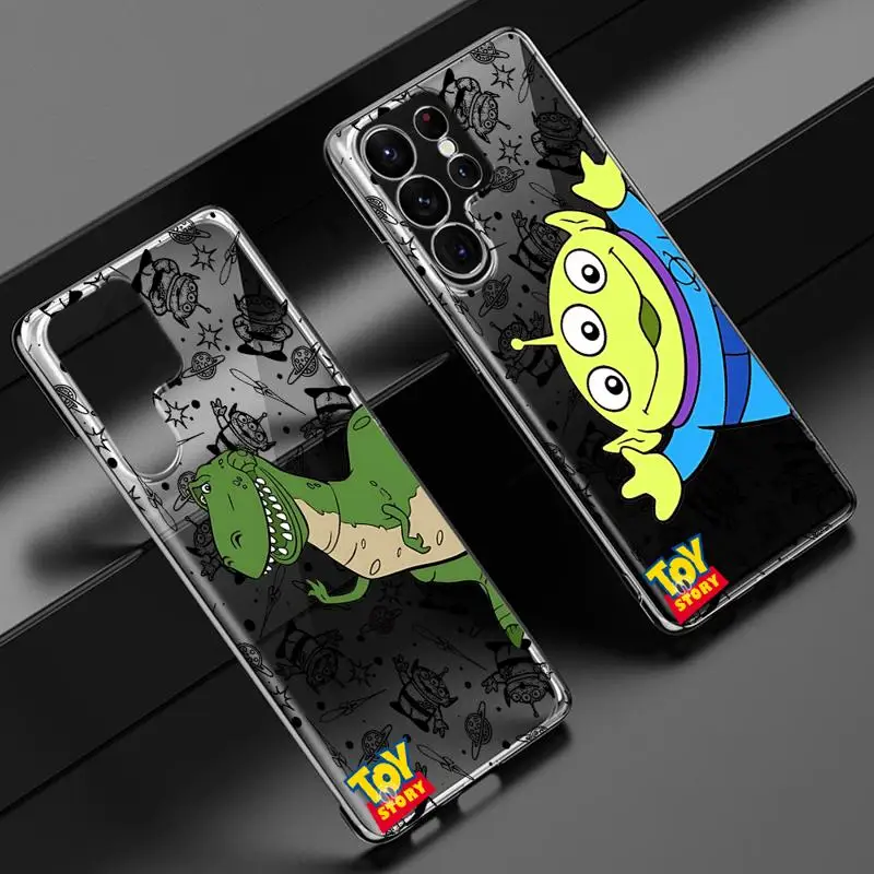 phone case for Samsung Galaxy S24 s23 Ultra FE cases s20 s21plus s22 borderless cooling clear funda Disney Toy Story Alien Rex