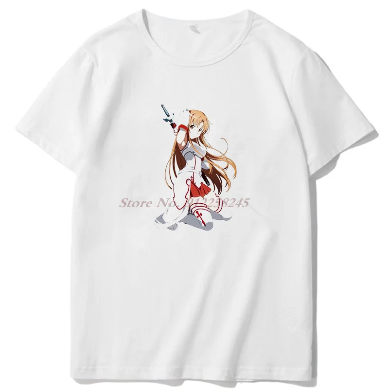 

Anime Yuuki Asuna Kirito Fashion T-shirt Short Sleeve Tshirt Tops Tee shirts graphic t shirts Harajuku Streetwear Men clothing