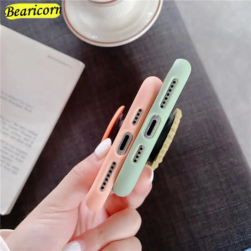 Мультяшный Чехол-держатель для телефона iPhone 14 13 12 mini 11 Pro Max 6 6s 7 8 Plus X Xs XR авокадо