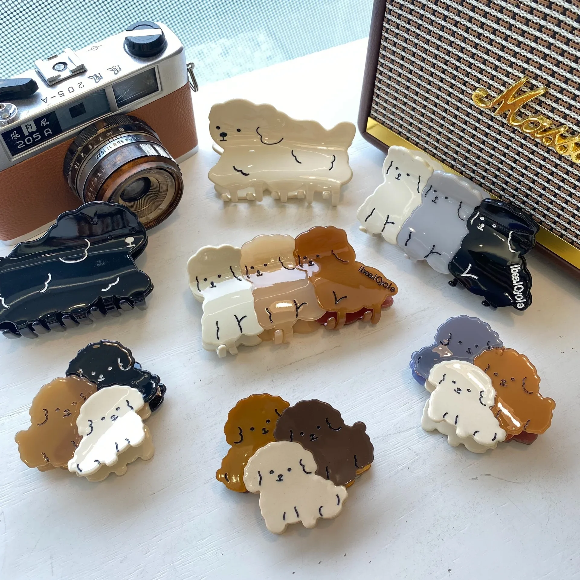 Заколка для волос из ацетата с милыми собаками и животными женщин девочек