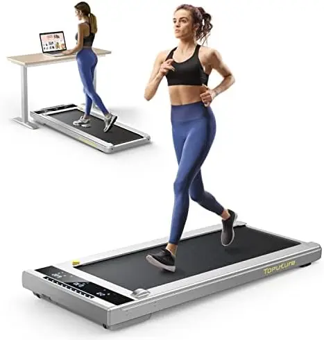 in 1 Under Desk Treadmill, 2.25HP Walking Pad Walking Treadmill with Large Led Display, App & Remote Control, Portable  Quie