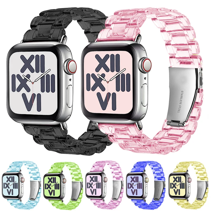 

Ремешок резиновый для apple watch band 44 мм 40 мм, прозрачный браслет для смарт-часов iwatch series 7 6 5 4 3 SE 41 мм 45 мм, 42 мм/38 мм