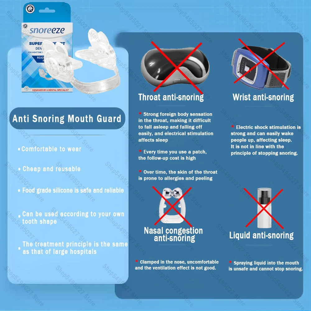 Капа против храпа бруксизма улучшение спящих зубов сна и апноэ устройство для