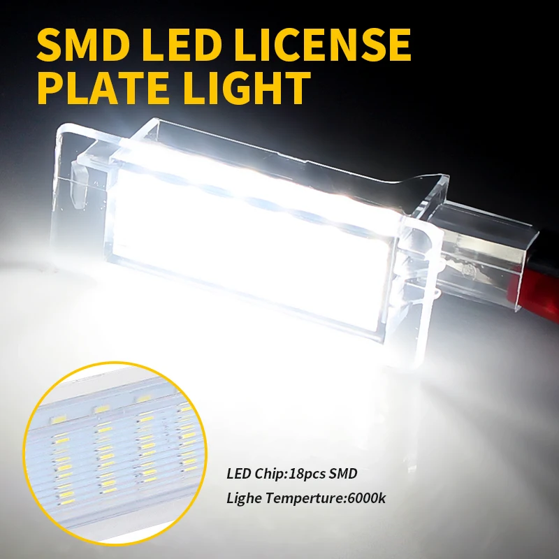 2 шт. бесплатная светодиодная лампа освещения номерного знака для Renault Captur Espace 4