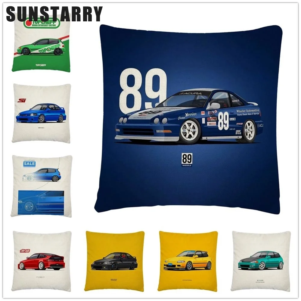 

Classic Car Models Cartoon Pattern Linen Cushion Cover Pillow Case Home Sofa Car Decor Pillowcase 45X45cm Funda Cojín Cojines