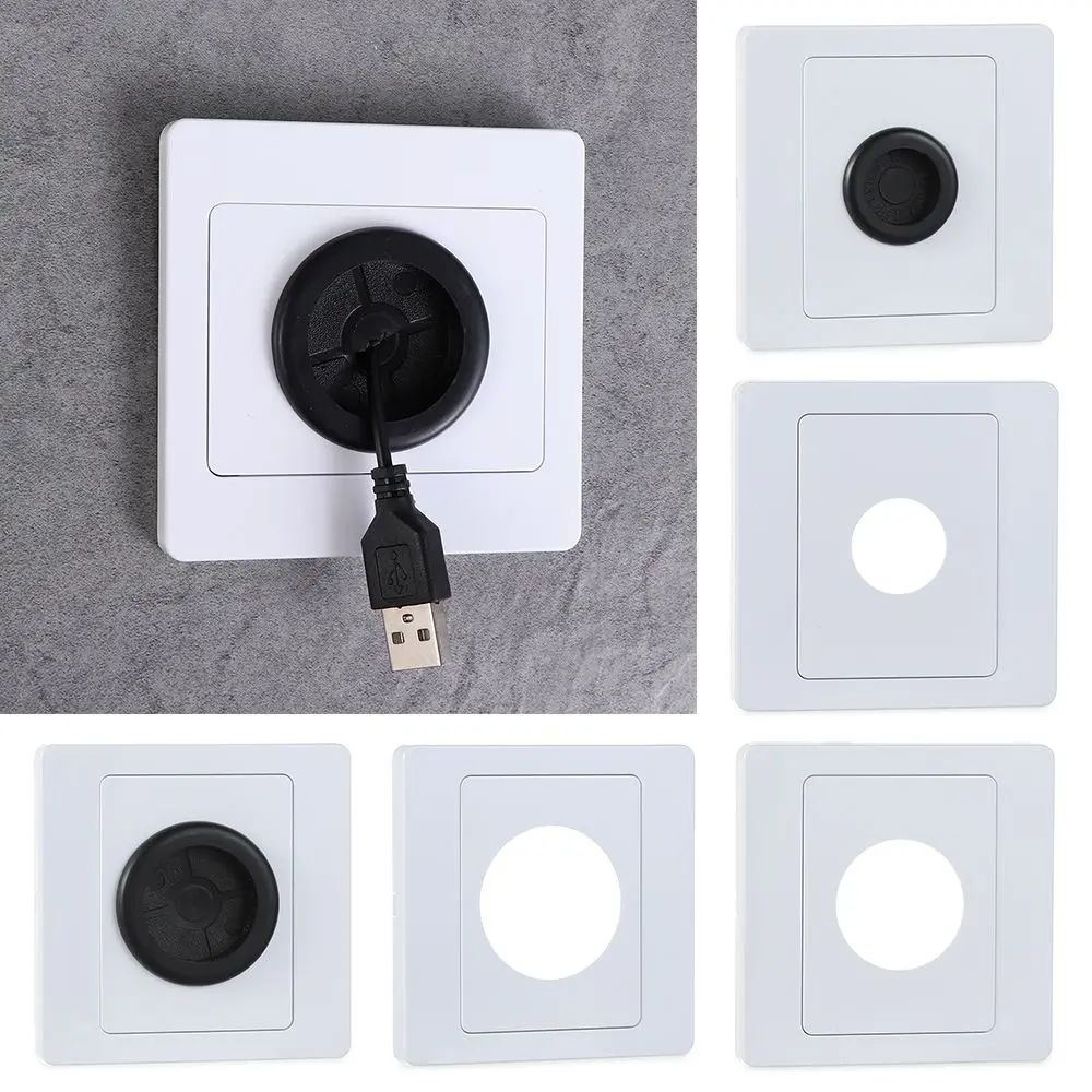 

Rubber Pad Cable Organizer Storage With Outlet Hole Decorative Cover Cable Socket Panel Cable Cover Wall Blank Panel