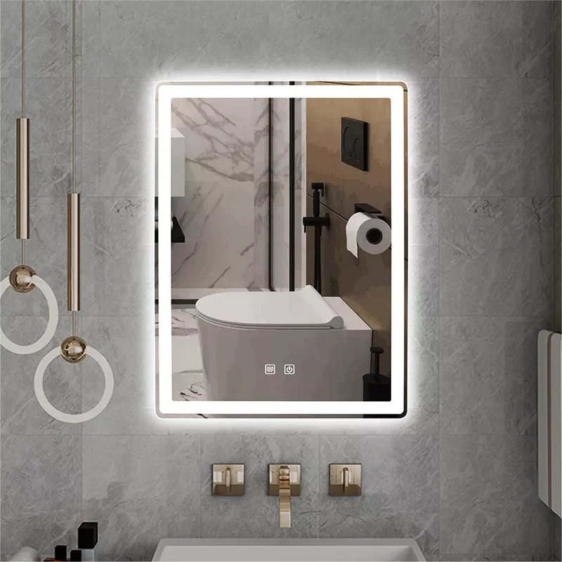 

Умное зеркало для ванной со светодиодной подсветкой для макияжа, зеркальное освещение для гостиничного туалета, противотуманное зеркало с ...