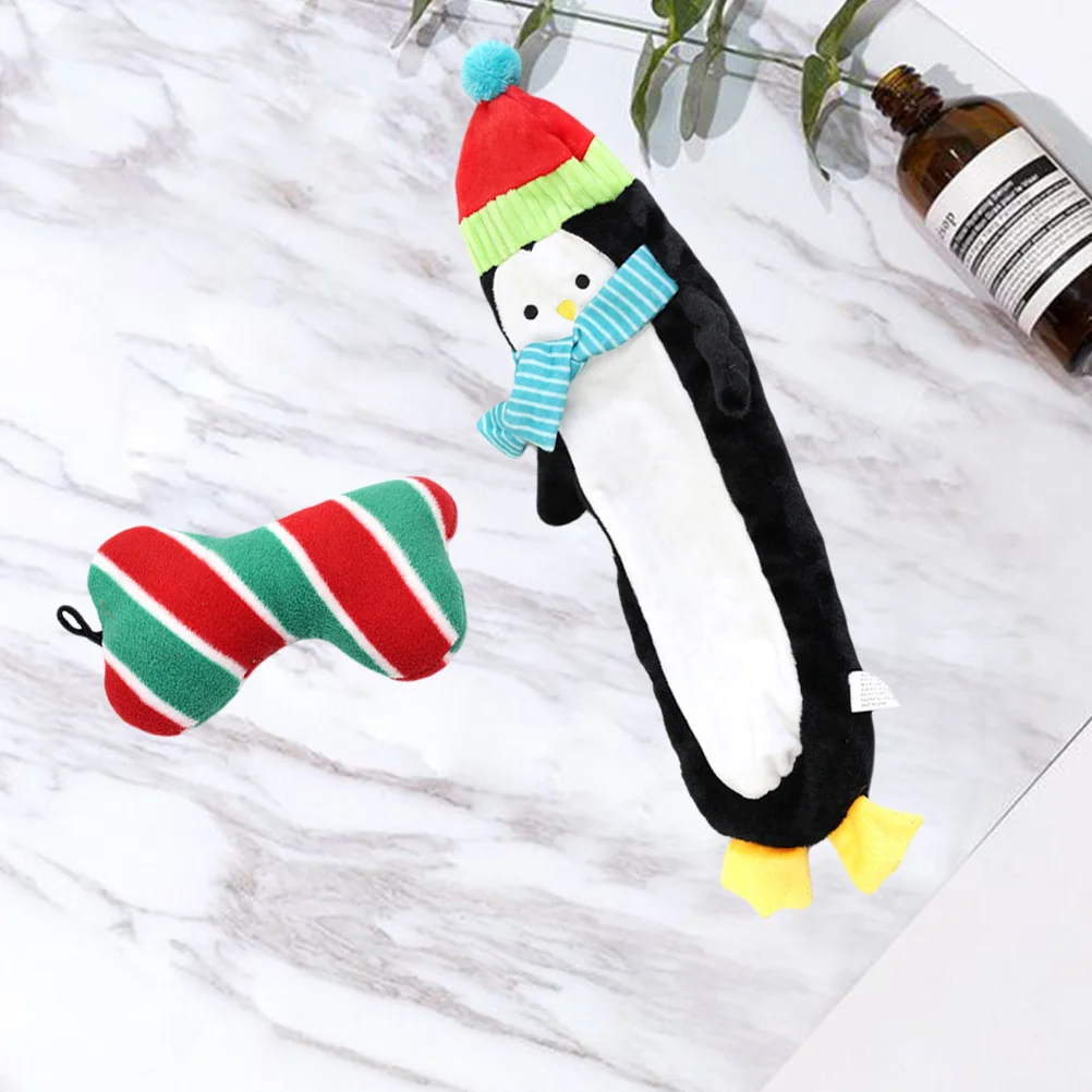 

Toy Dog Toys Pet Christmas Plush Cat Squeaky Kittentraining Interactive Rope Sound Chew Gift Teething Penguin Dogs Puppy Noise