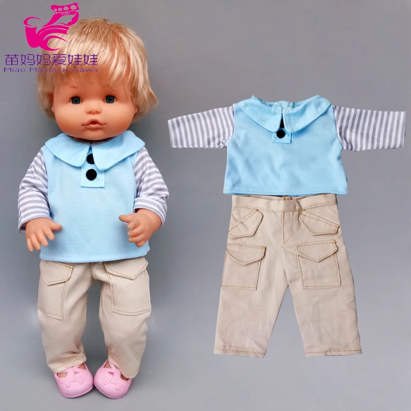 

For 16 Inch Nenuco Baby Doll Boy Clothes Fit 40cm Ropa Y Su Hermanita Doll Shirt Pants