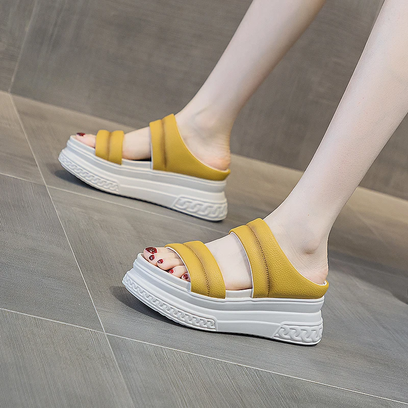 AIYUQI Slippers Women Summer Wear 2023 New Fashion Women Slippers Platform 7CM Open Toes Sandals Women