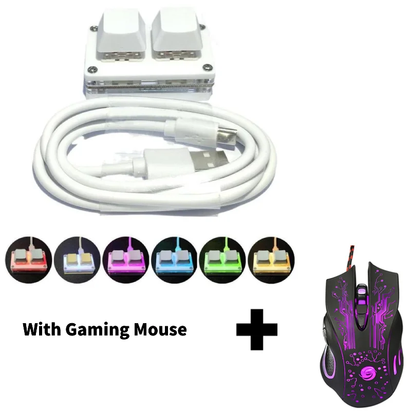 Механическая клавиатура с 2 клавишами подсветкой и светодиодсветодиодный |