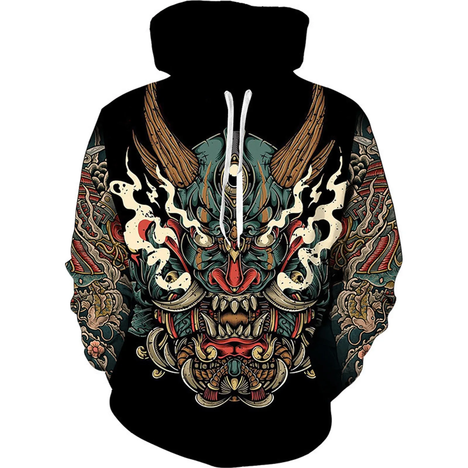 

Drop Shipping Autumn Winter Men's Hoodies Samurai Tattoo 3D Printing Fleece Hooded Sweatshirts Unisex Casual Outfit New Arrival