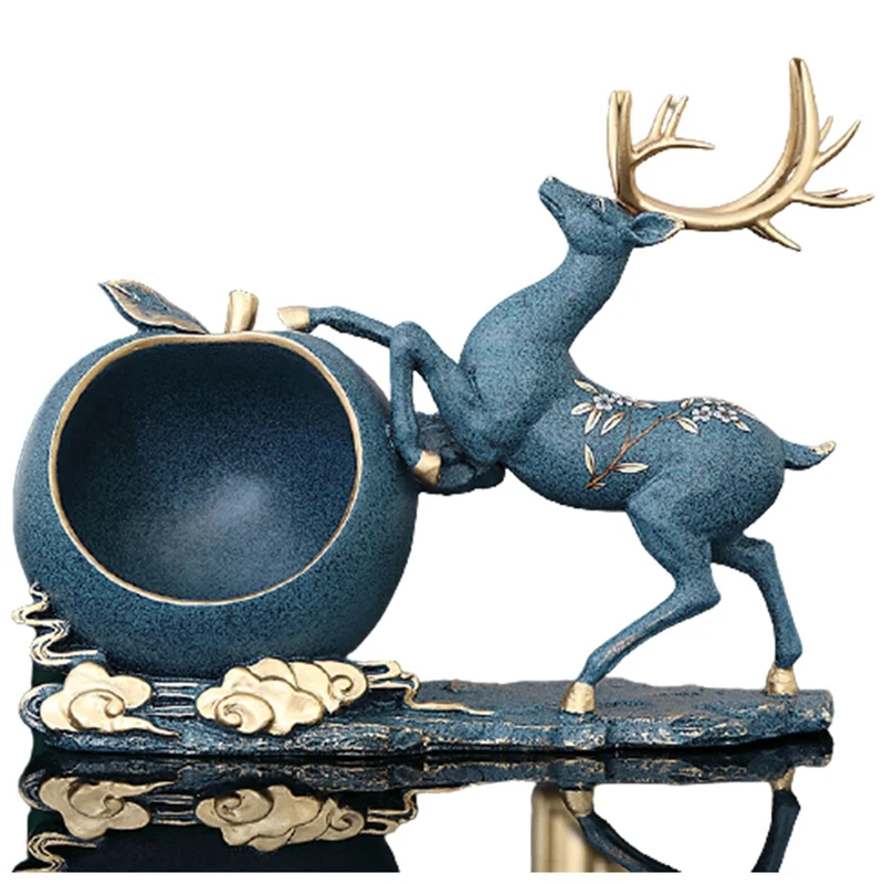 

Nordic Creative Resin Deer Statue Sculpture Keys Holder Home Bookshelf Coffee Table Living Room Entryway Decor