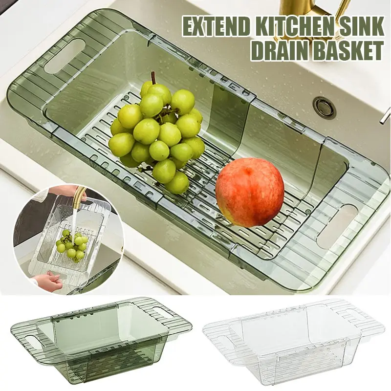

Retractable Extend Kitchen Sink Drain Basket For Tableware Fruits Vegetables Household Kitchen Gadgets Accessories