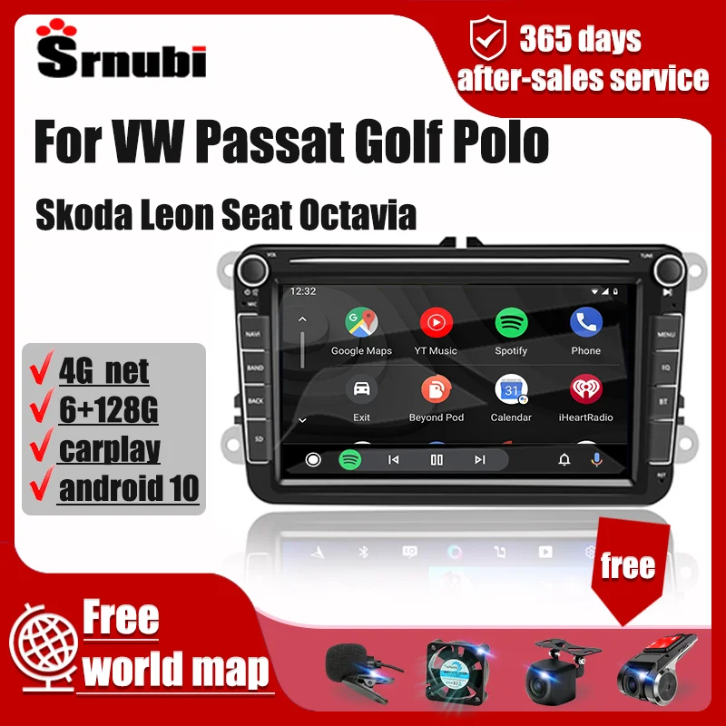$91.49 For Volkswagen VW Skoda Octavia Passat CC Tiguan Touran GOLF Android Car Stereo Radio 2Din Carplay Auto Head Unit Video Speakers