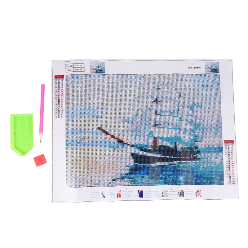 Акция! Алмазная живопись 5D &quotсделай сам&quot пейзаж лодки вышивка крестиком