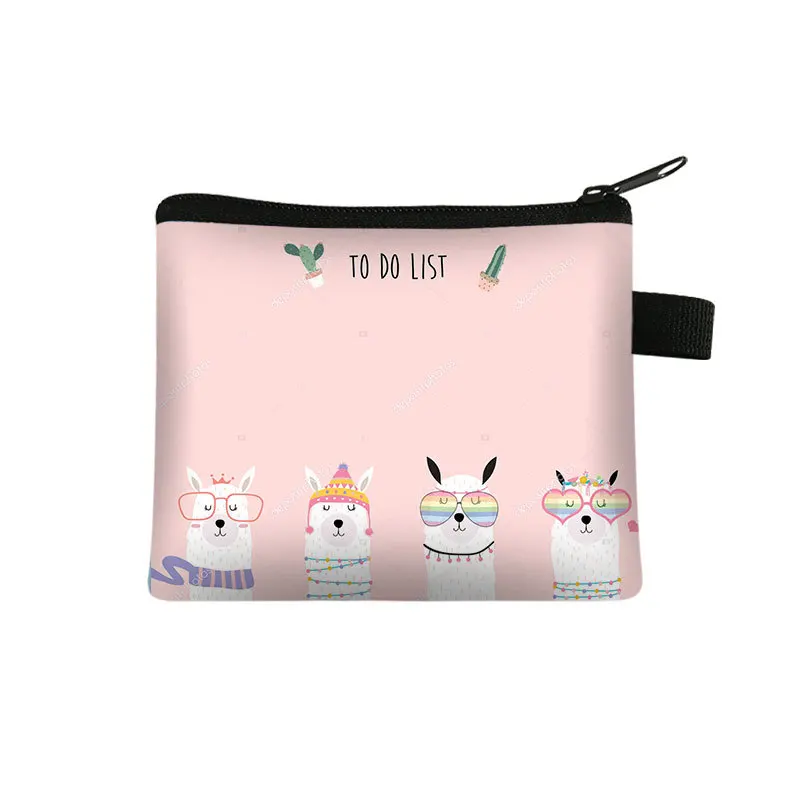 

Кошелек для монет с изображением ламы, женские кошельки, женские кошельки для монет на молнии, детские карманные сумки для хранения, рождест...