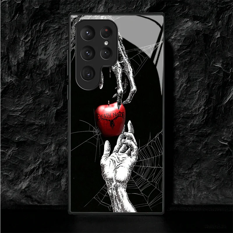 Фото Чехол для телефона N-Notes D-Deaths Anime Ryuk из закаленного стекла для Samsung Galaxy S24 S25 S26 Ultra Edge S23 FE S22 Plus S21 + S20, ударопрочный №4