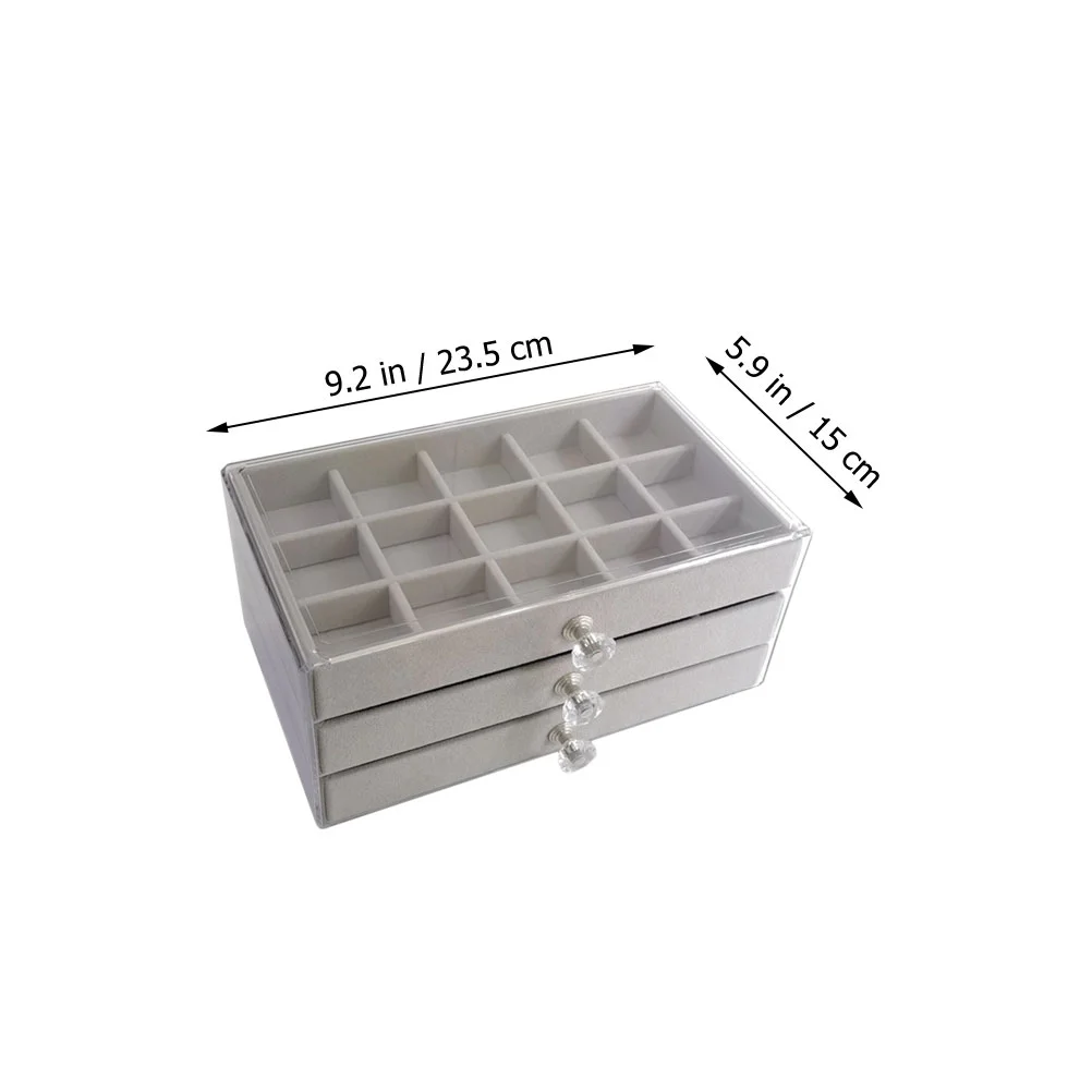 Jewelry Storage Box Organizer Acrylic Case Display Makeup Trayholder Earringring Clear Showcase Bracelet Multi Divider