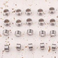 20pcs 3456mm stainless steel spacer beads ring big hole charm beads for jewelry findings diy craft bracelet necklace