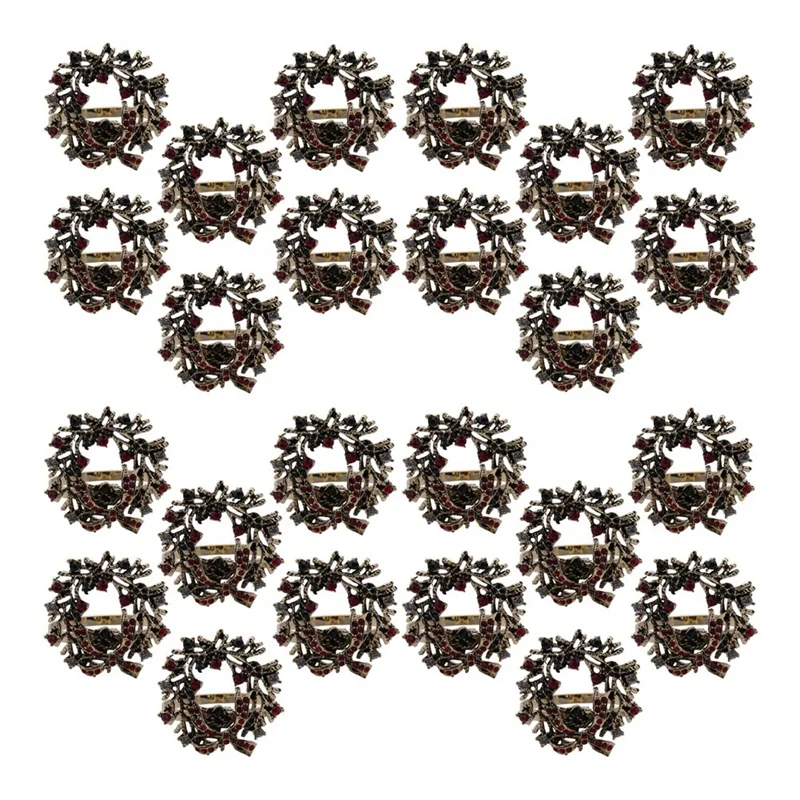 

JEYL 24 шт. Рождественский венок, кольца для салфеток, держатель для салфеток, круг для салфеток