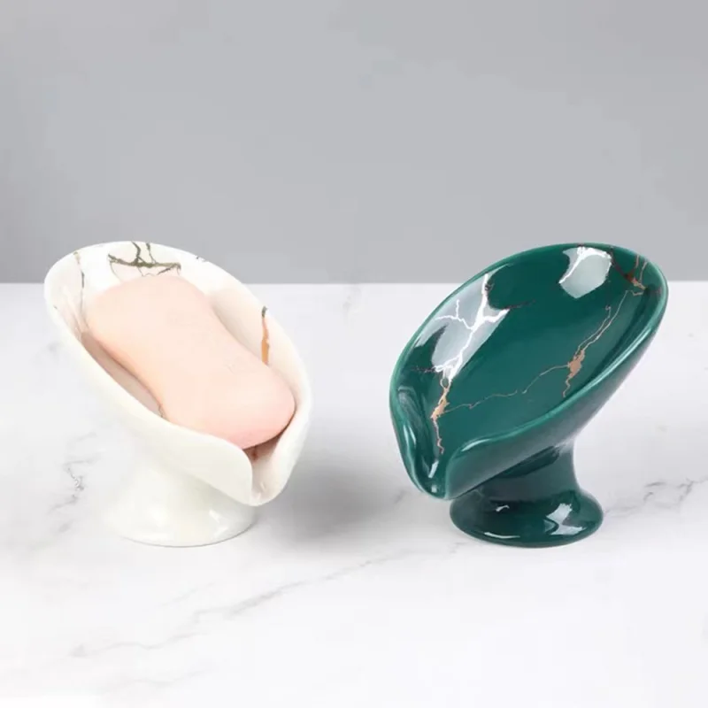 Креативное трансграничное новое поступление керамическая мыльница с листьями