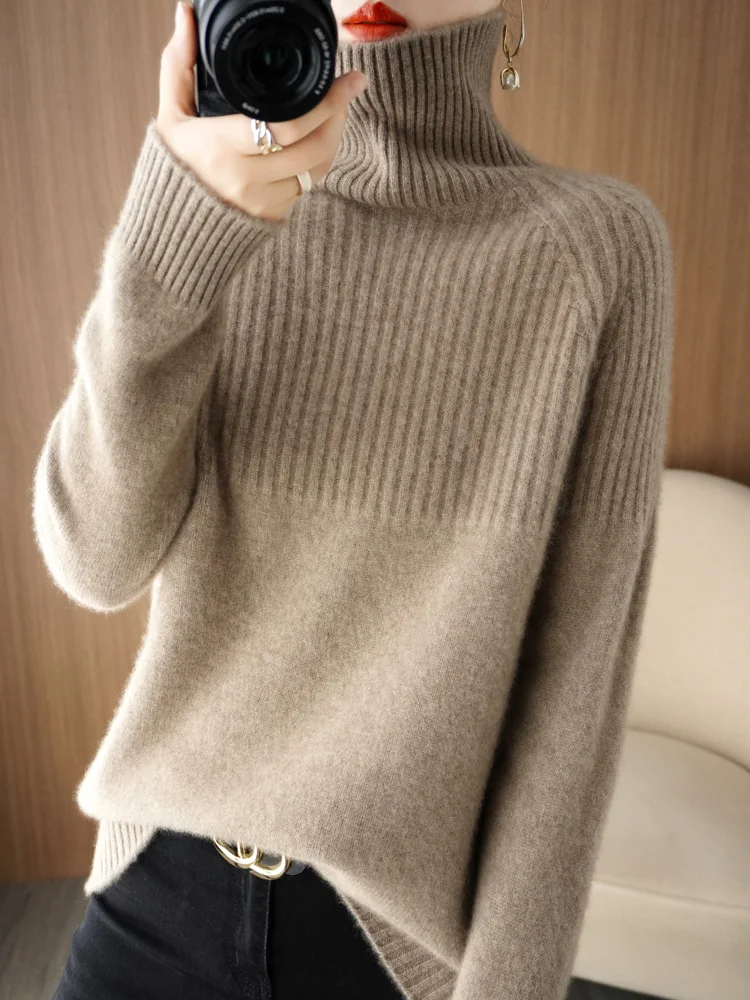 Soft Glutinous Turtleneck Inner wear Sweater Women Autumn and Winter New Fashionable Western Sle Pile Collar No Pilling Kni...