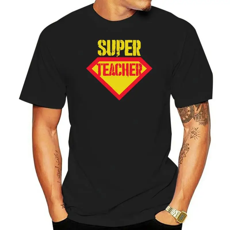 

Super Teacher T-Shirt Power Womens Teaching Gift Love Adult Kids Tee Top