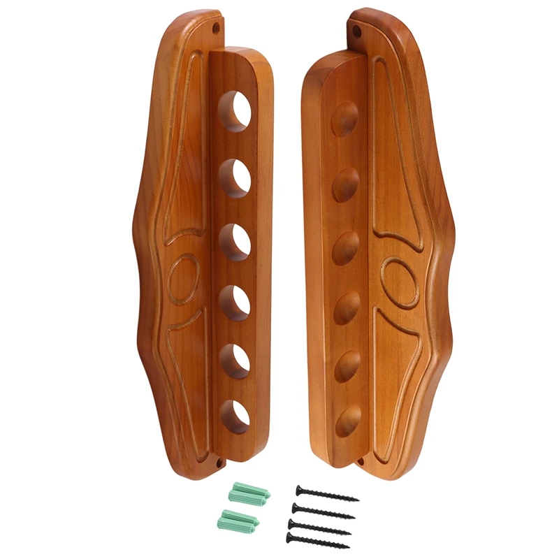 

6 Holes Pool Cue Rack Wall Mounted Rack Billiard/Pool Cue Wall Rack Cue Rest Cue Stick Holder
