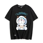 Футболка Doraemon с коротким рукавом для пары, летняя мужская футболка Doraemon, трендовая свободная новая футболка с рисунком, женские футболки